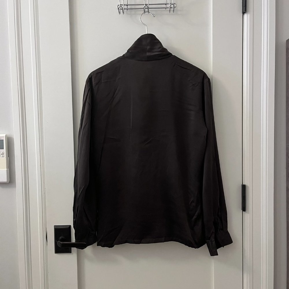 Chocolate Brown Button-Down Blouse - image 2